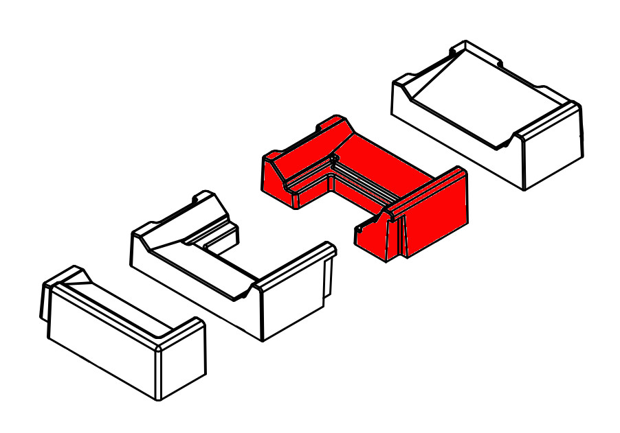 Spartherm Varia 2L-80h pietra per fondo a destra centrale