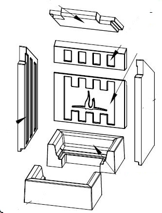 Spartherm Varia C-45h pietra laterale set