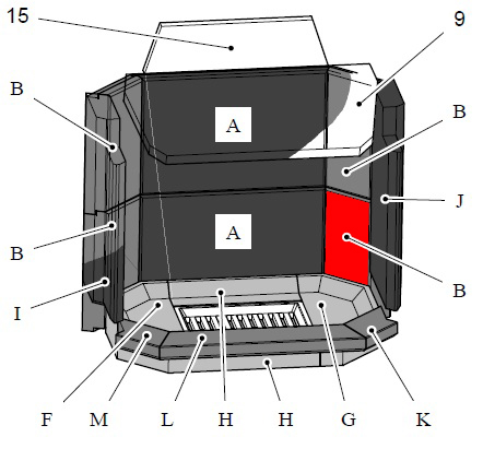 Haas+Sohn Prestige II 181.18 Seitenstein rechts hinten unten Schamottestein Haas+Sohn Prestige II 181.18 Seitenstein rechts hinten unten Schamottestein