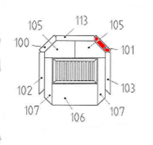 Haas-Sohn Bornholm 164.17 cegła boczna z prawej strony z tyłu A Haas-Sohn Bornholm 164.17 cegła boczna z prawej strony z tyłu A