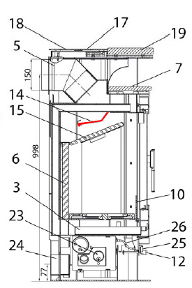 Haas-Sohn Nyland 248.17 deflettore di tiraggio in alto Haas-Sohn Nyland 248.17 deflettore di tiraggio in alto