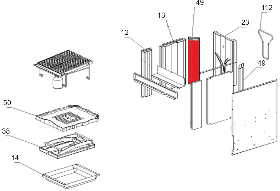 La Nordica America NE Seitenplatte links hinten D La Nordica America NE Seitenplatte links hinten D