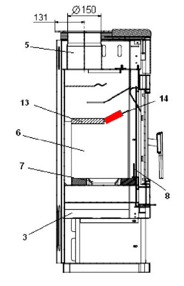 Haas-Sohn Molde 305.15 røgvenderplade foran