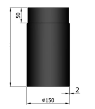 Rauchrohr Stahl Ø150 mm schwarz SM05-110