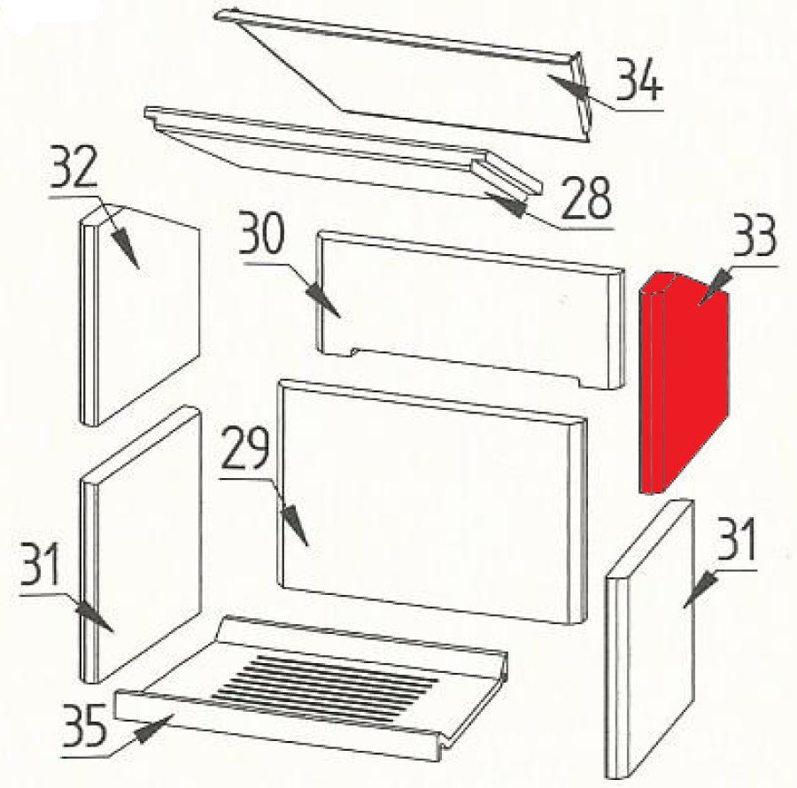 Fireplace Damona sidesten højre oven