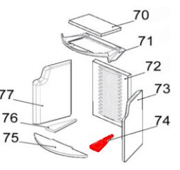 Austroflamm GE1 ladrillo de suelo a la derecha