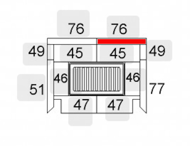 Haas-Sohn Stockholm 152.17 Achterste muur steen rechts