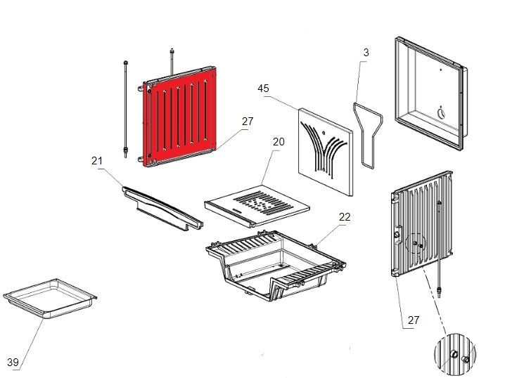 La Nordica Focolare 70 Piano Seitenplatte links C La Nordica Focolare 70 Piano Seitenplatte links C