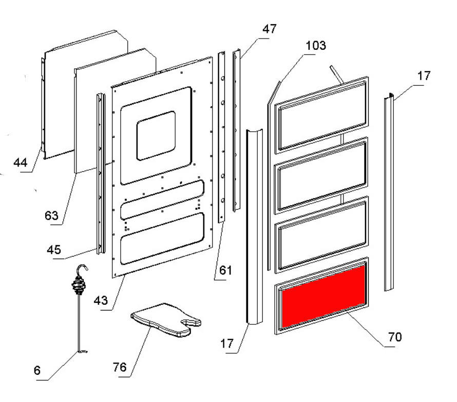 La Nordica Rosa rivestimento laterale a destra in basso Craquele
