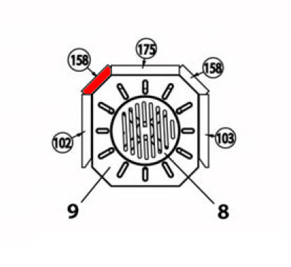Haas+Sohn Kuopio 265.17 Seitenstein links hinten Feuerraumstein Haas+Sohn Kuopio 265.17 Seitenstein links hinten Feuerraumstein