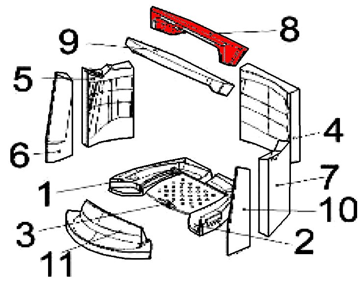 Austroflamm Vogue vlamplaat boven
