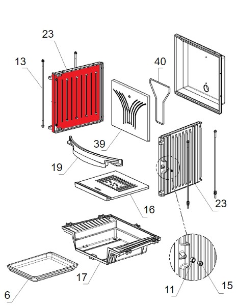 La Nordica Focolare 70 Tondo Seitenplatte links C La Nordica Focolare 70 Tondo Seitenplatte links C