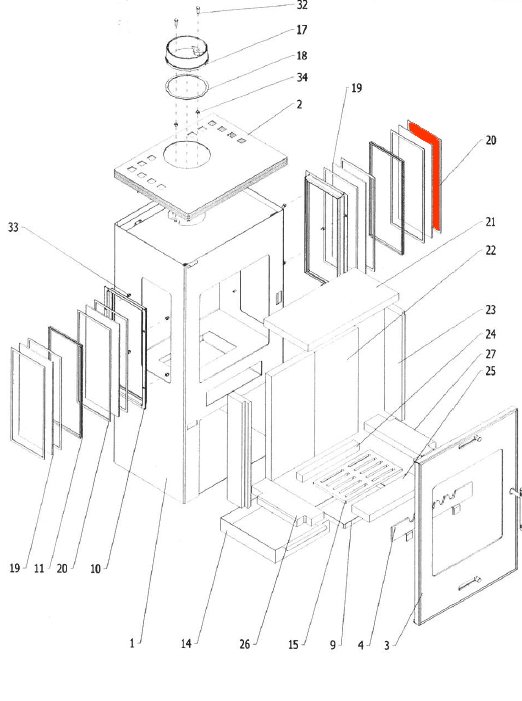 Caminos Triton szyba wziernika z prawej strony na zewnątrz Caminos Triton szyba wziernika z prawej strony na zewnątrz