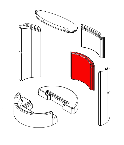 Spartherm Passo XS cegła tylnej ściany na dole Spartherm Passo XS cegła tylnej ściany na dole