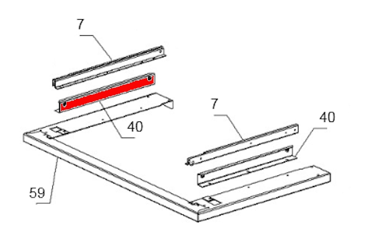 La Nordica Rosa Laufrollenschiene Leiste links Laufrollenleiste La Nordica Rosa Laufrollenschiene Leiste links Laufrollenleiste