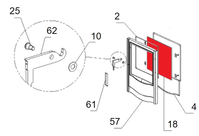 La Nordica TermoRosella Plus Forno Sichtscheibe B Glaskeramik La Nordica TermoRosella Plus Forno Sichtscheibe B Glaskeramik