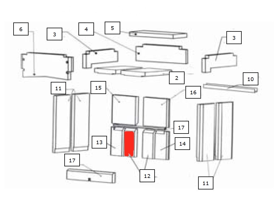 Wamsler Etna cegła tylnej ściany z lewej strony na dole centralnie Wamsler Etna cegła tylnej ściany z lewej strony na dole centralnie