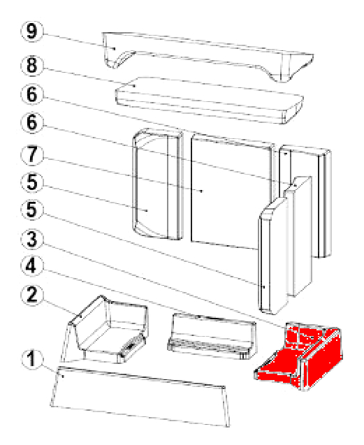 Austroflamm Dexter L cegła podłogowa z prawej strony