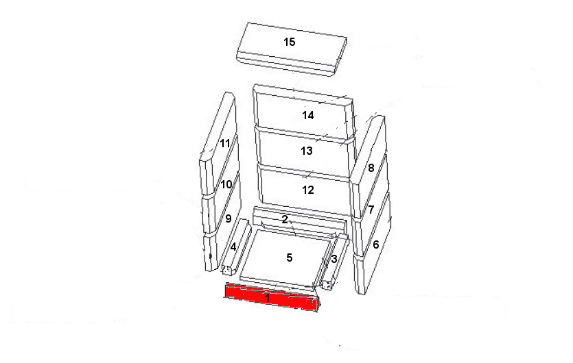 Koppe Yara Bodenstein vorne A Schamottestein Koppe Yara Bodenstein vorne A Schamottestein