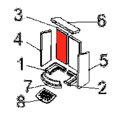 Austroflamm Koko Xtra 2.0 pierre de plaque arrière gauche Austroflamm Koko Xtra 2.0 pierre de plaque arrière gauche