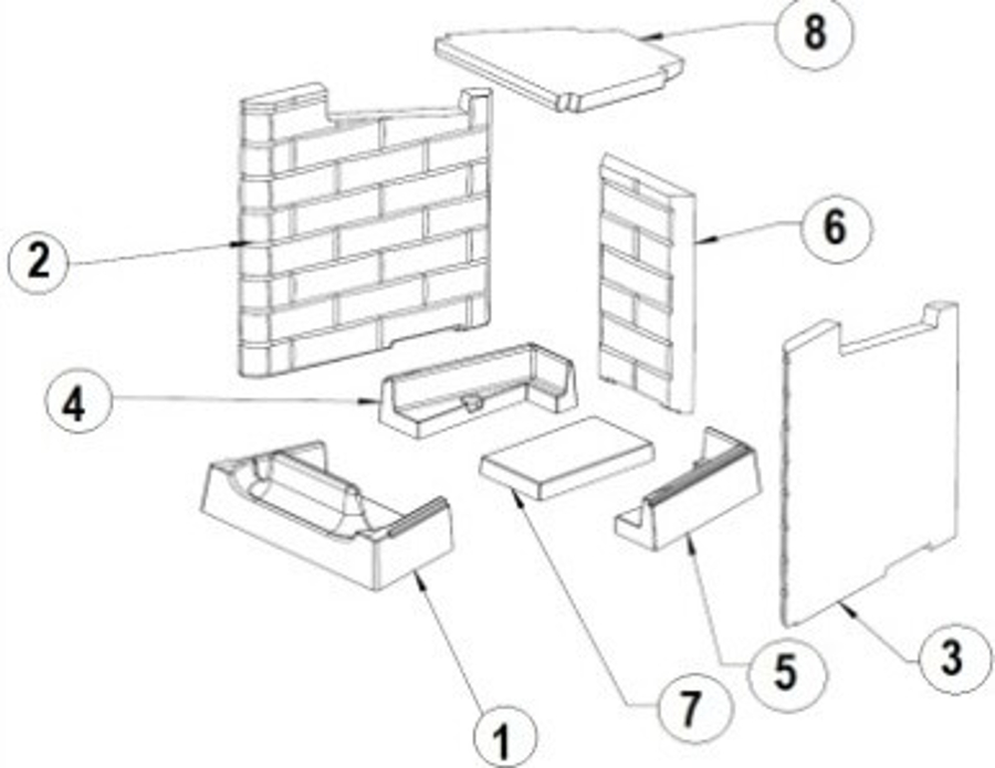 Austroflamm Ceres 450/510 rivestimento focolare G