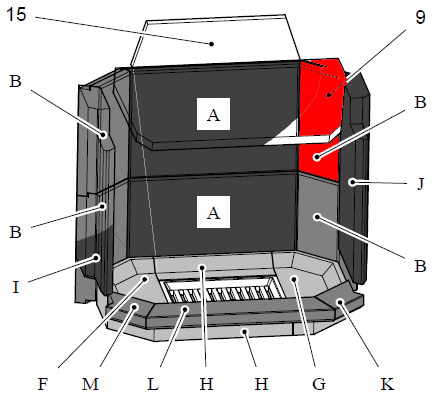 Haas+Sohn Prestige II 181.18 Seitenstein rechts hinten oben Schamottestein Haas+Sohn Prestige II 181.18 Seitenstein rechts hinten oben Schamottestein