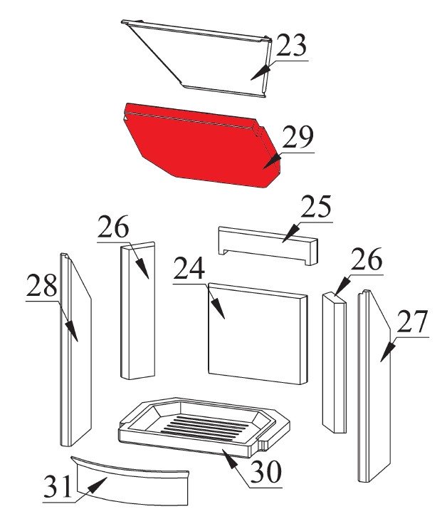 Fireplace Kobe déflecteur Fireplace Kobe déflecteur