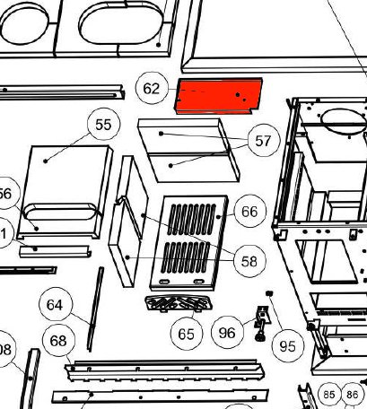 Wamsler W1-75 supporto pietra posteriore A
