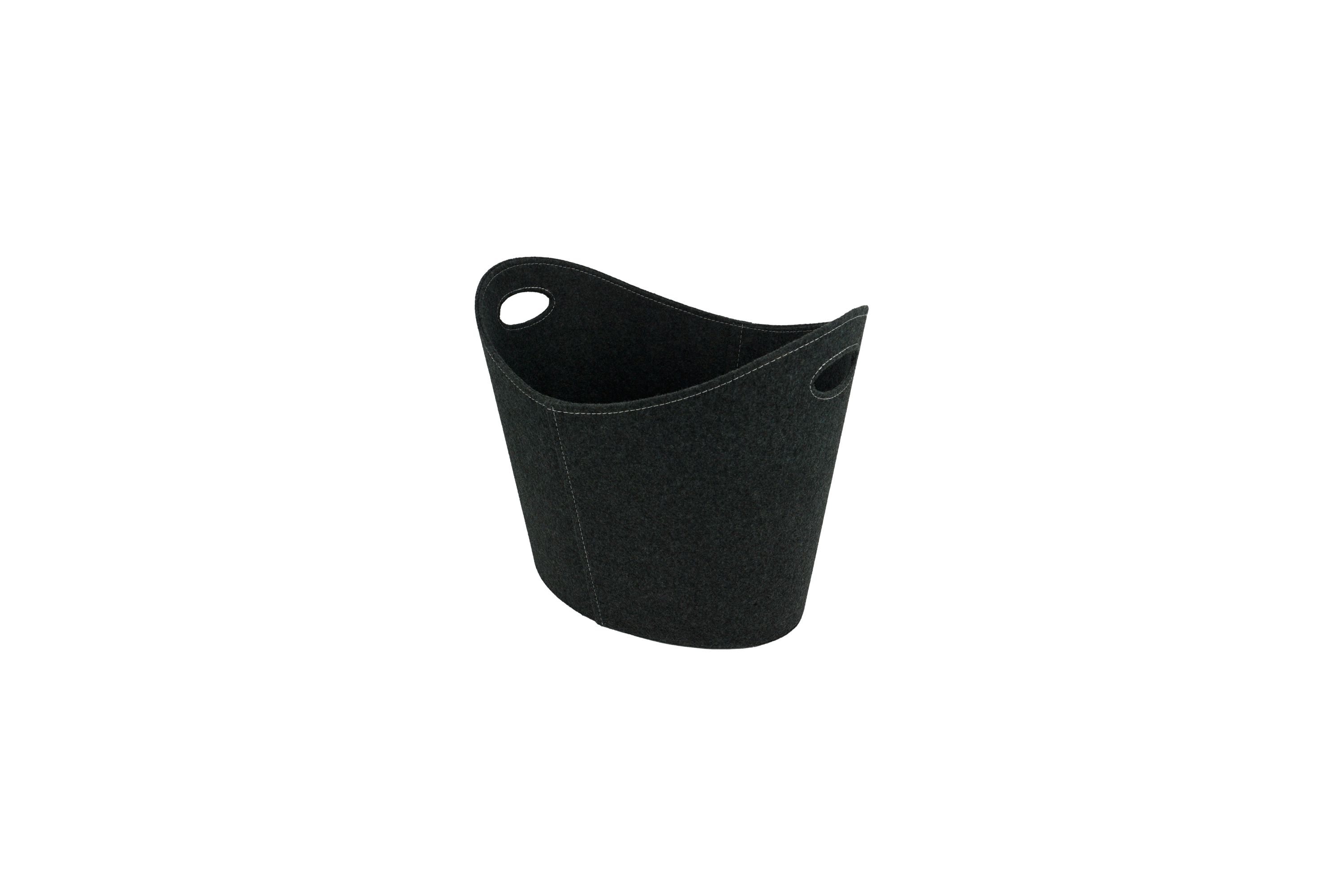 Holzkorb Filz oval grau, 54 x 40 x 36 cm
