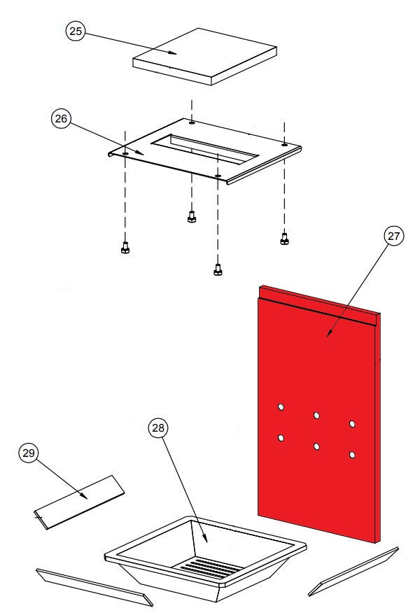 Fireplace Memphis ladrillo de la pared trasera B