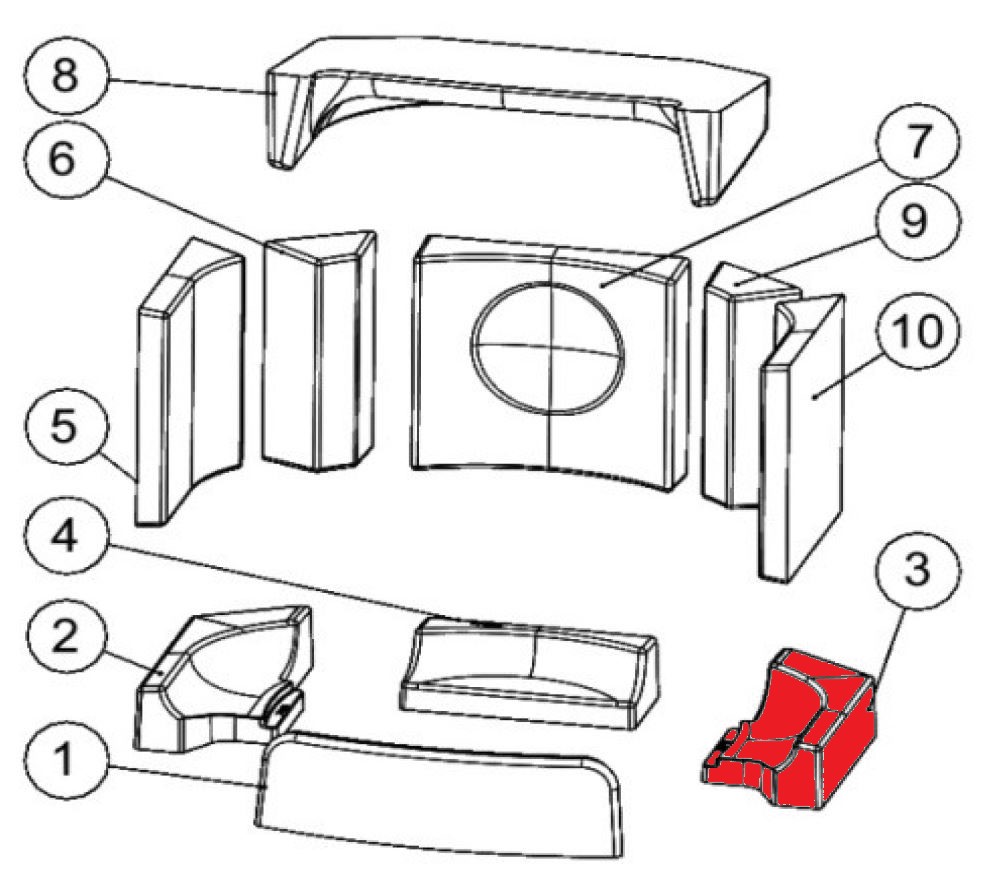 Austroflamm Heidi Back ladrillo de suelo a la derecha