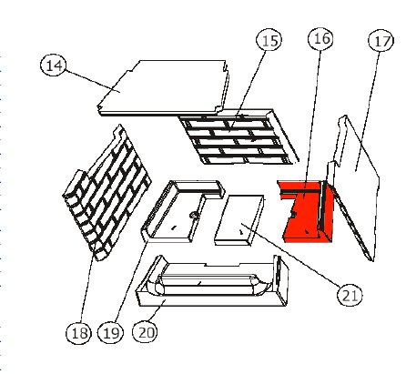 Austroflamm Fireplace 2 ladrillo de suelo a la derecha B