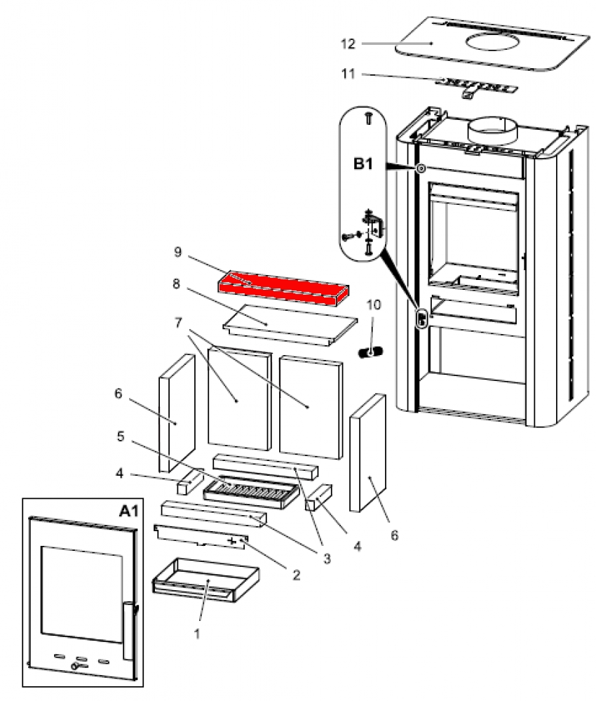 Haas-Sohn Prunus 332.15 røgvenderplade oven Haas-Sohn Prunus 332.15 røgvenderplade oven