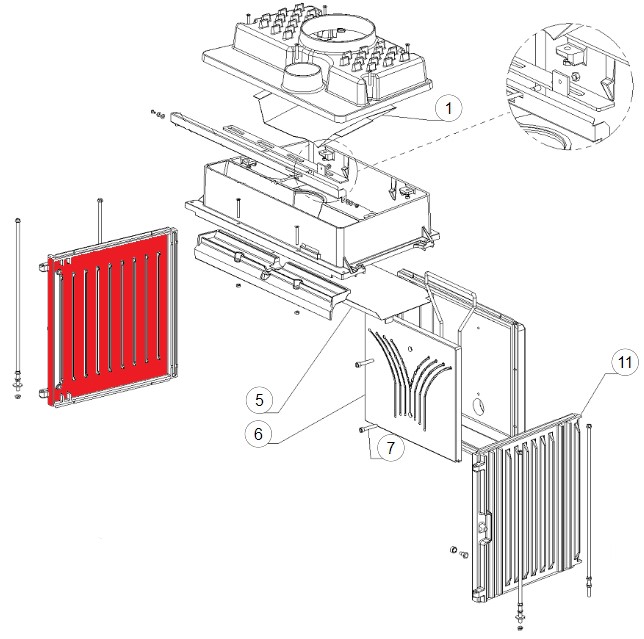 La Nordica Focolare 70 Piano Seitenplatte links A La Nordica Focolare 70 Piano Seitenplatte links A