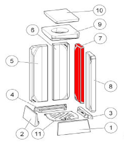 Austroflamm Slim 2.0 cegła tylnej ściany centralnie z prawej strony A Austroflamm Slim 2.0 cegła tylnej ściany centralnie z prawej strony A