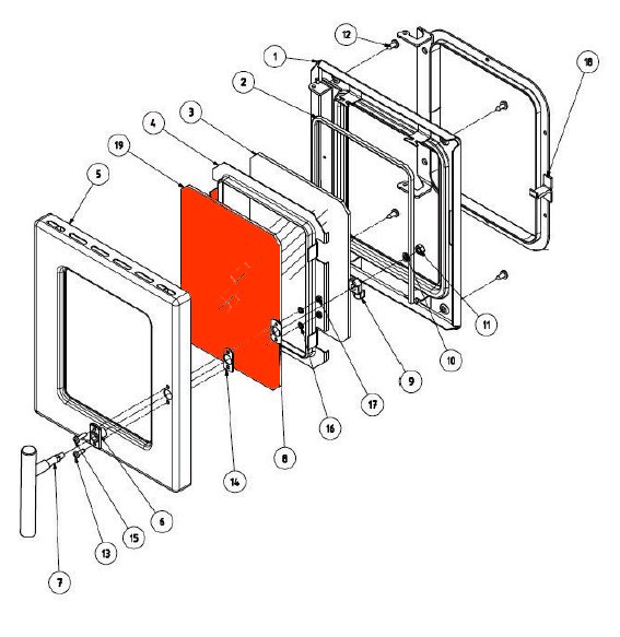 Wamsler K176F/A-70 vetro esterno sportello focolare Wamsler K176F/A-70 vetro esterno sportello focolare