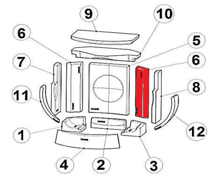 Austroflamm Clou compact Zijsteen rechts achteraan