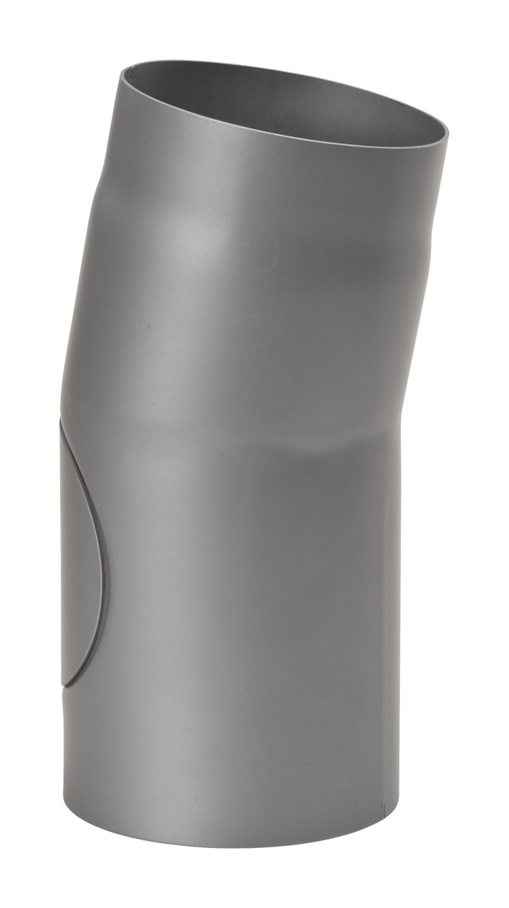 Rauchrohrbogen Stahl 11° Ø 150 mm mit Tür grau Rauchrohrbogen Stahl 11° Ø 150 mm mit Tür grau