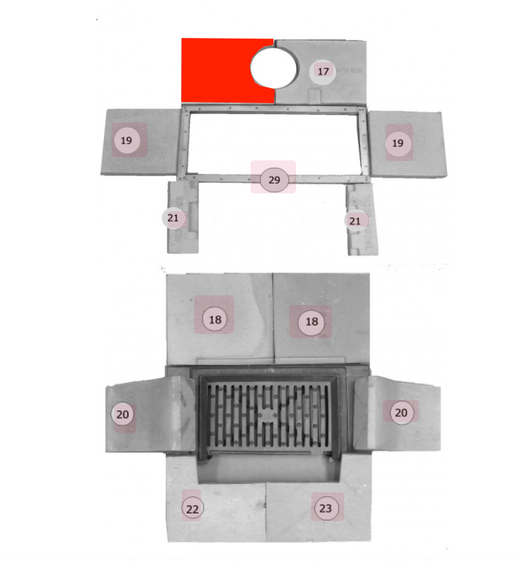 Haas+Sohn Carina 191.12 Abschirmung hinten links Feuerraumstein Haas+Sohn Carina 191.12 Abschirmung hinten links Feuerraumstein