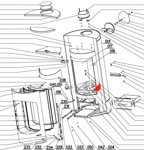 Thorma Malmö Bodenstein rechts Explosionszeichnung Thorma Malmö Bodenstein rechts Explosionszeichnung