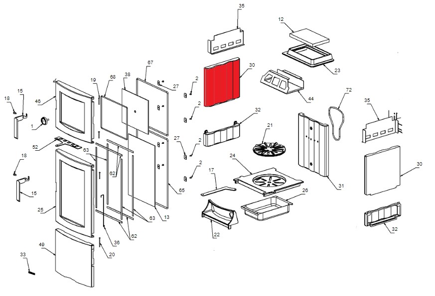 La Nordica Ester Forno Evo plaque latérale gauche haut B La Nordica Ester Forno Evo plaque latérale gauche haut B