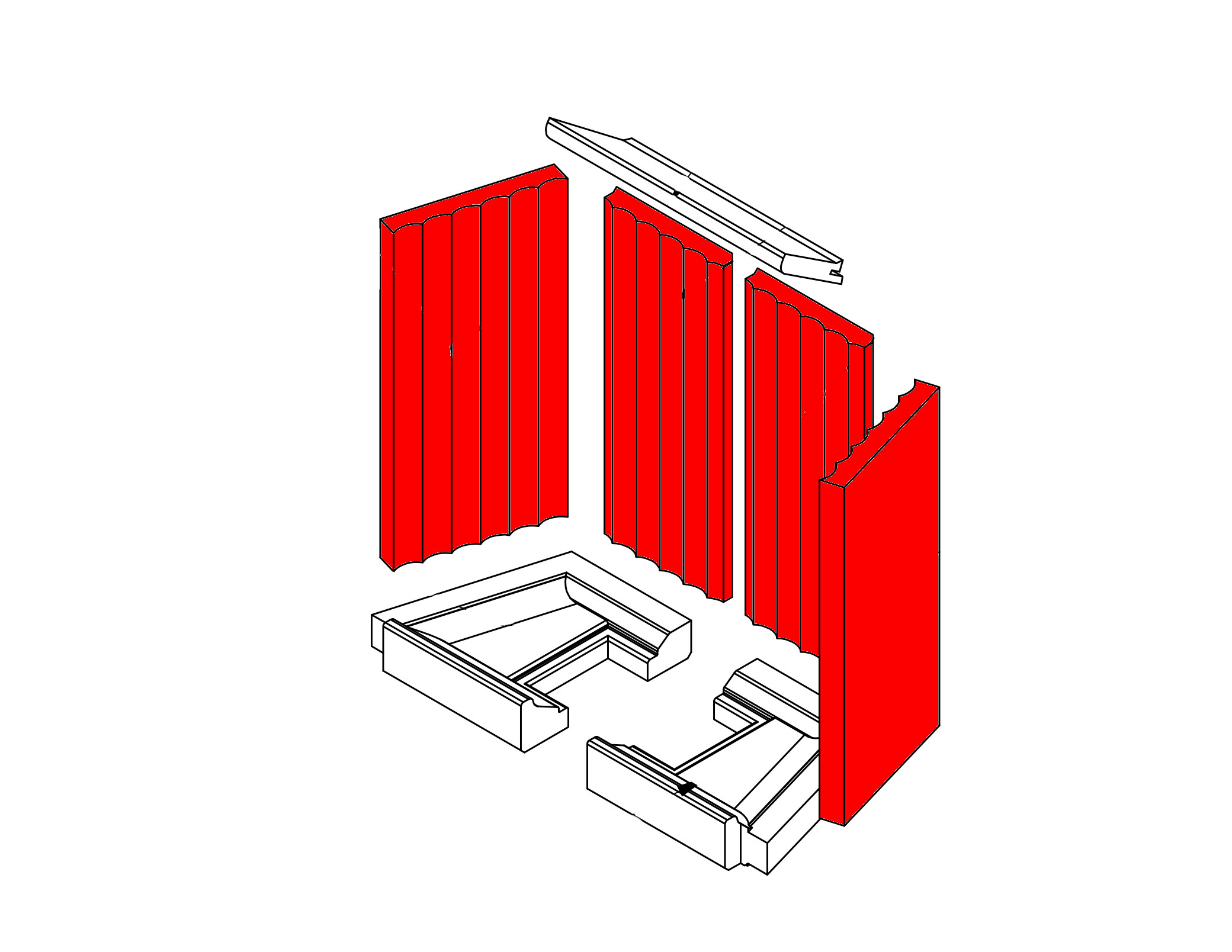 Spartherm Varia SRh Seitenstein Set Explosionszeichnung Spartherm Varia SRh Seitenstein Set Explosionszeichnung