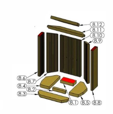 Oranier Clio 7 Bodenstein hinten Brennraumstein Oranier Clio 7 Bodenstein hinten Brennraumstein