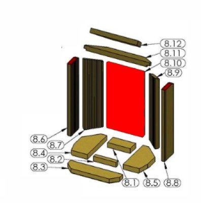 Oranier Clio 7 Achterste muur steen