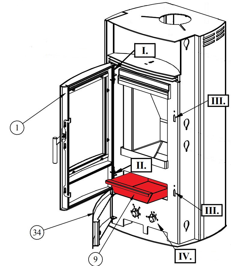 Fireplace Siesta SP Aschekasten B Explosionszeichnung Fireplace Siesta SP Aschekasten B Explosionszeichnung
