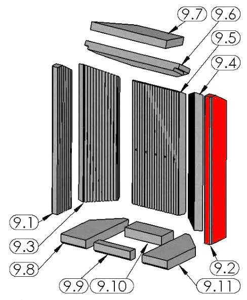 Justus Island 5 Seitenstein rechts vorne B Explosionszeichnung Justus Island 5 Seitenstein rechts vorne B Explosionszeichnung