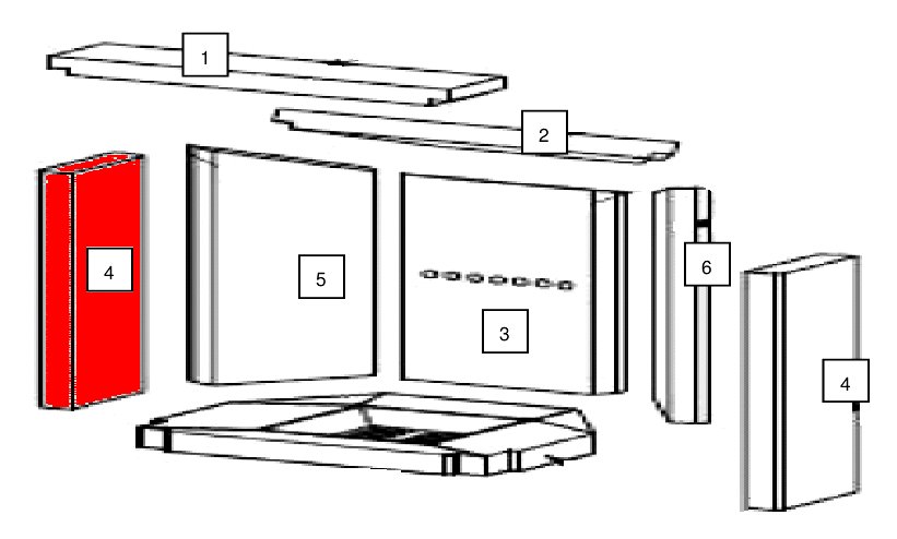 Wamsler M-Line Seitenstein links vorne Schamottestein Wamsler M-Line Seitenstein links vorne Schamottestein