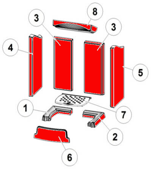 Austroflamm Jini Xtra Feuerraumauskleidung Austroflamm Jini Xtra Feuerraumauskleidung