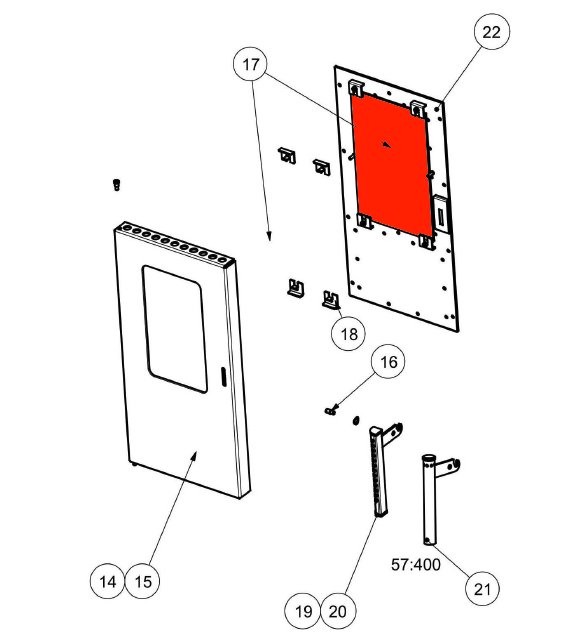 Wamsler W1-75 glas indenfor brændkammerdør Wamsler W1-75 glas indenfor brændkammerdør