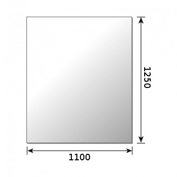 Glasbodenplatte Metherm Rechteck 1250 x 1100 mm